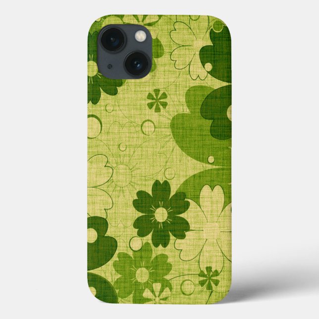 Trendy Green Blume Vintag Case-Mate iPhone Hülle (Rückseite)