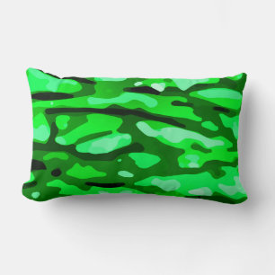 Trendy Green Camouflage Pattern Lendenkissen