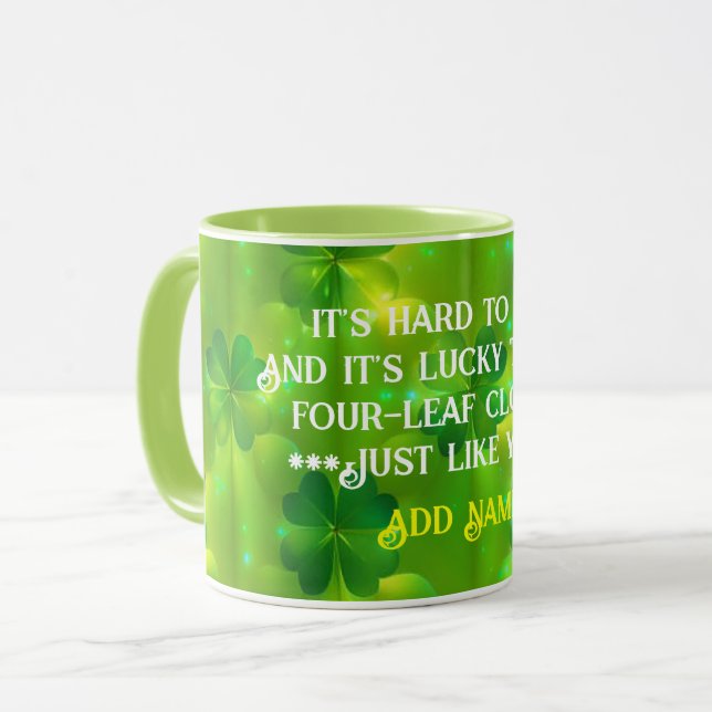 Trendy Green Clover 4 Lists Tasse (Vorderseite Links)