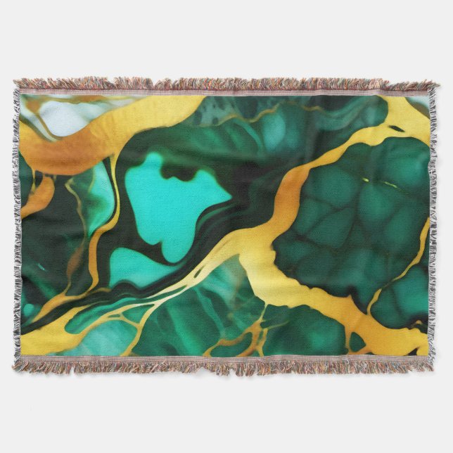 Trendy Green Gelb Gold Imitate Marmor Decke (Vorderseite)