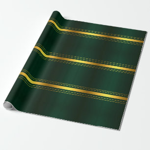 Trendy Green Gold Luxury Linen Texture Collection Geschenkpapier