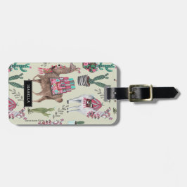 Trendy green Llamas Cactus | Urlaub Gepäckanhänger