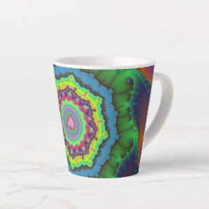 Trendy Green, Orange und Blue Fraktal Milchtasse