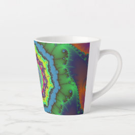 Trendy Green, Orange und Blue Fraktal Milchtasse