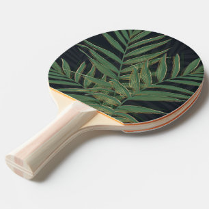 Trendy Green Palm Blätter Gold Strikes Gray Design Tischtennis Schläger