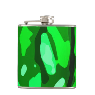 Trendy Green Pattern Flachmann