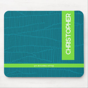 Trendy Green Personalisiert Name Mousepad