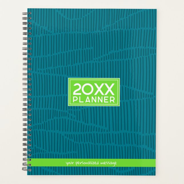 Trendy Green Personalisiert Name Planer (Vorderseite)