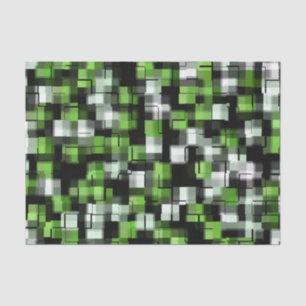 Trendy Green Schwarz-weiß Abstrakt Kariert Seidenpapier