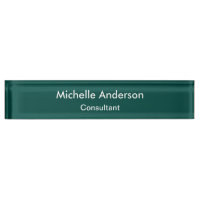Trendy Green Script Consultant Desk Namplate