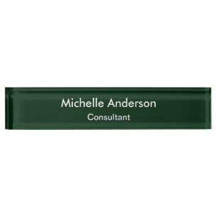 Trendy Green Script Consultant Desk Namplate Namensplakette