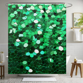 Trendy Green Sequin Duschvorhang