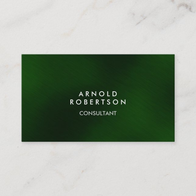 Trendy Green Stylish Modern Business Card Visitenkarte (Vorderseite)