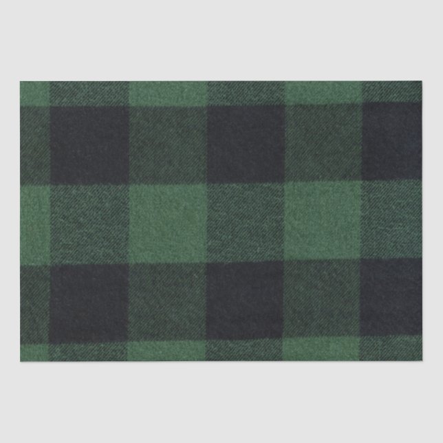 Trendy Green und Black Buffalo Kariert gemütlich Seidenpapier (Vorderseite)