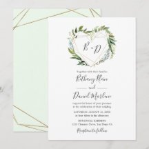 Trendy Greenery mit geometrischer Herzenshochzeit