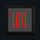 Trendy Grey Background Red Liebe Wedding Erinnerungskiste<br><div class="desc">Sie können die Schriftart und Farben leicht ändern. Sie können auch Ihr Logo und das Hintergrundbild hinzufügen,  wie Sie möchten.</div>