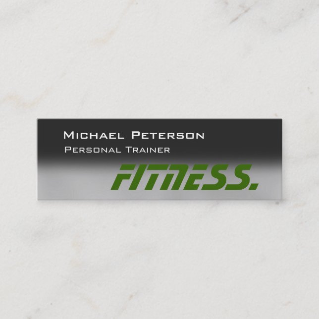 Trendy Grey Green Trainer Skinny Business Card Mini Visitenkarte (Vorderseite)