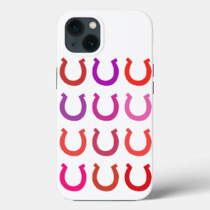 Trendy Grid Muster glückliche Hufeisen pink lila o Case-Mate iPhone Hülle