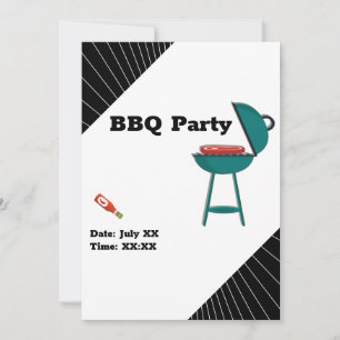 Trendy GRILLEN Barbecue Backyard Potluck Party Einladung