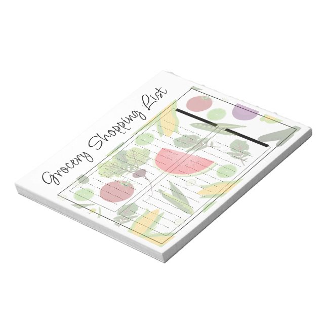 Trendy Grocery Shopping List Notepad New Notizblock (Rotiert)