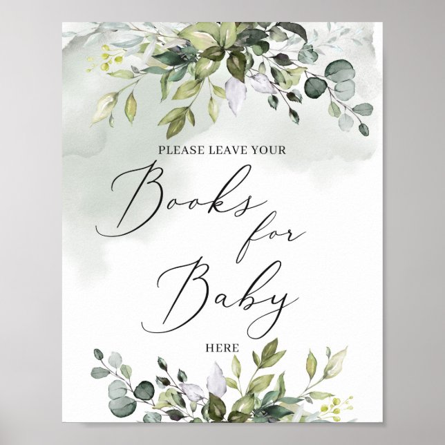 Trendy Grünpflanzen boho Bücher für Babyzeichen Poster (Vorne)