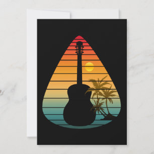 TRENDY GUITAR PICK SONNENUNTERGANG  EINLADUNG