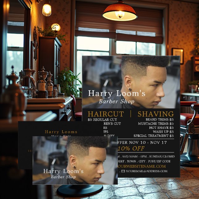Trendy Hair Cut, Men Barbers Visitenkarte (Von Creator hochgeladen)