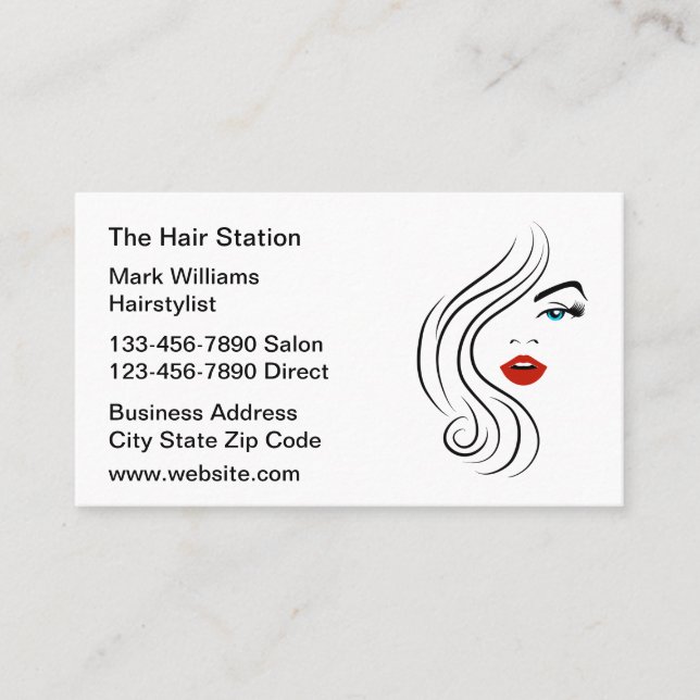 Trendy Hair Salon und Friseur Visitenkarte (Vorderseite)