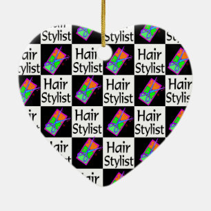 TRENDY HAIR STYLIST CHRISTMAS ORNANAS KERAMIKORNAMENT