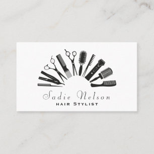Trendy Hair Stylist Salon Tools Beauty Visitenkarte