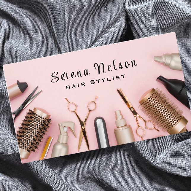 Trendy Hair Stylist Salon Tools Beauty Visitenkarte (Von Creator hochgeladen)
