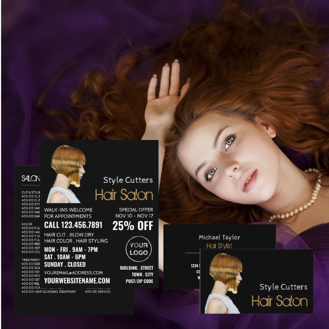 Trendy Haircut, Hair Stylist, Hair Salon Advert Flyer (Von Creator hochgeladen)