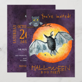 Trendy Halloween Aquarell beängstigendes boo-Party Einladung