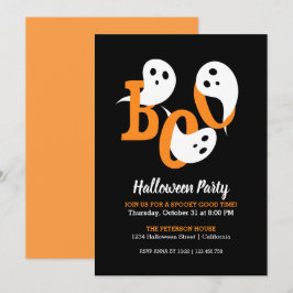Trendy Halloween-Party Boo Ghosts Black Einladung