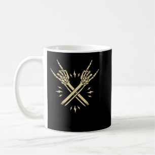 Trendy Halloween Skeleton Rocker Shirt, Rock Graph Kaffeetasse