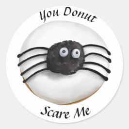 Trendy Halloween Spooky Black Spider Donut Runder Aufkleber