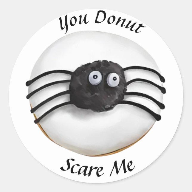 Trendy Halloween Spooky Black Spider Donut Runder Aufkleber (Vorderseite)