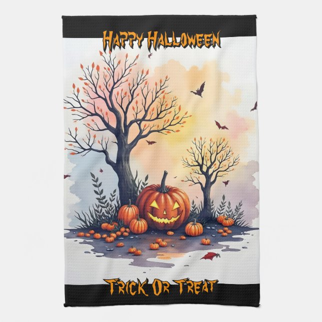 Trendy Halloween Spooky Cute Collection Geschirrtuch (Vertikal)