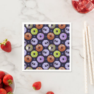 Trendy Halloween Spooky Funky Donut Serviette