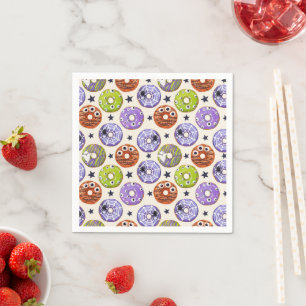 Trendy Halloween Spooky Funky Donut Serviette