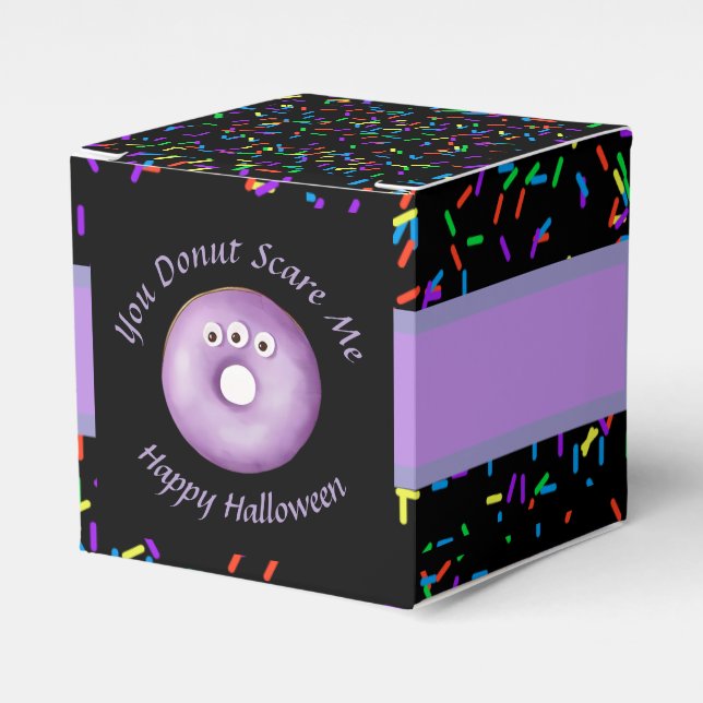 Trendy Halloween Spooky Lila Monster Eyes Donut Geschenkschachtel (Vorderseite)
