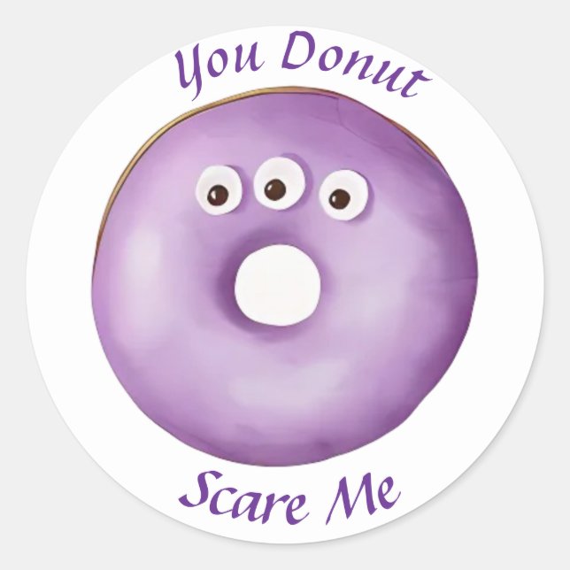 Trendy Halloween Spooky Lila Monster Eyes Donut Runder Aufkleber (Vorderseite)