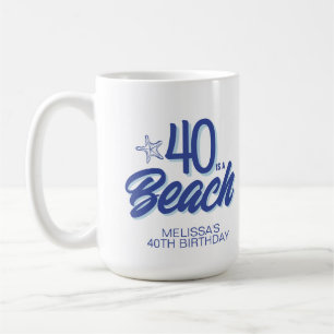 Trendy Hand Drawn Doodle 40 ist ein Strand Geburts Kaffeetasse