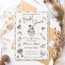 Trendy Hand Drawn Scribble Fun Brautparty
