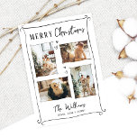 Trendy Hand Drawn Whimsical Doodle Foto Weihnachte Feiertagskarte<br><div class="desc">Trendhandgezeichnete Weihnachtskarte Whimsical Doodle Foto</div>