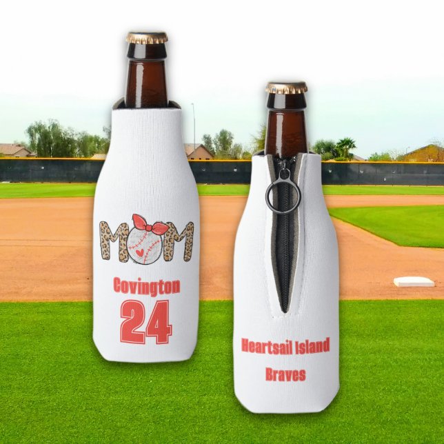 Trendy Hand gezeichnete Baseball-Mama Personalisie Flaschenkühler (Trendy Baseball Mom Personalized Bottle Cooler)
