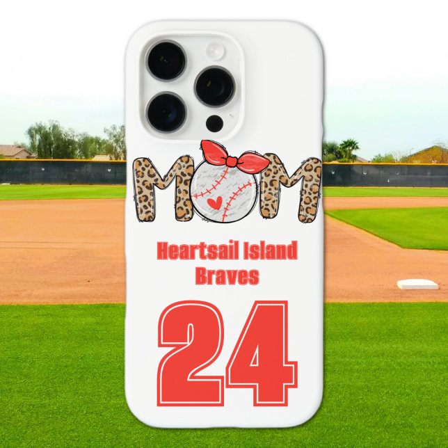 Trendy Hand gezeichnete Baseball-Mama Personalisie iPhone 16 Pro Hülle (Trendy Baseball Mom Personalized iPhone Case)