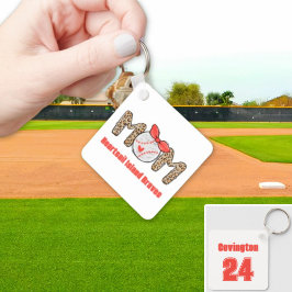 Trendy Hand gezeichnete Baseball-Mama Personalisie Schlüsselanhänger