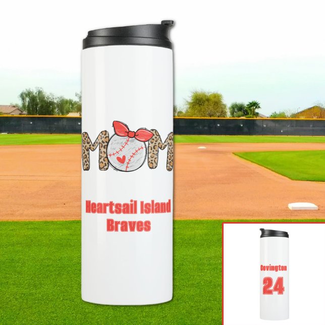 Trendy Hand gezeichnete Baseball-Mama Personalisie Thermosbecher (Trendy Baseball Mom Personalized Thermal Tumbler)