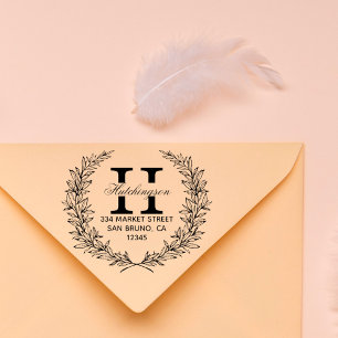 Trendy Hand-gezeichnete BlumenRücksendeadresse de Gummistempel